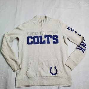 PINK Victoria's Secret Women Indianapolis Colts Quarter Zip Pullover Gray NFL M